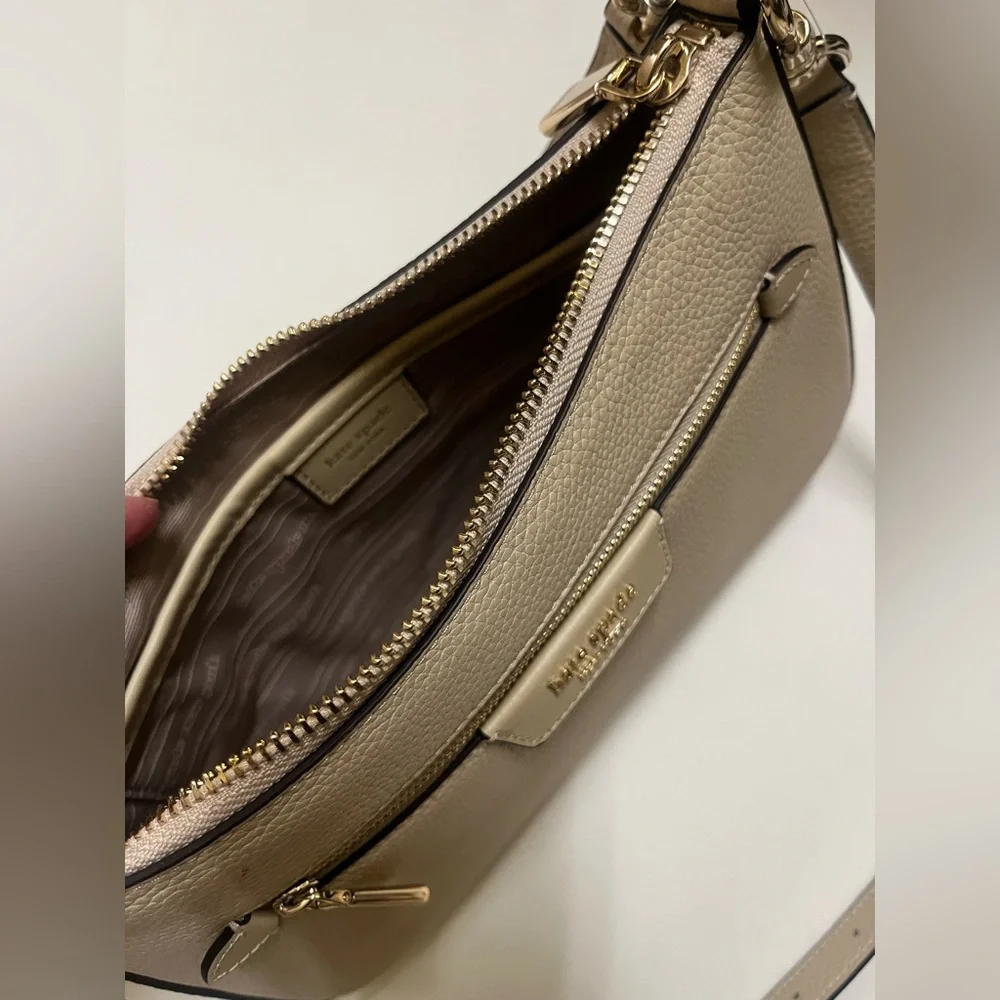 Kate Spade Shoulder/Handheld Beige Leather Bag - Picture 3 of 6